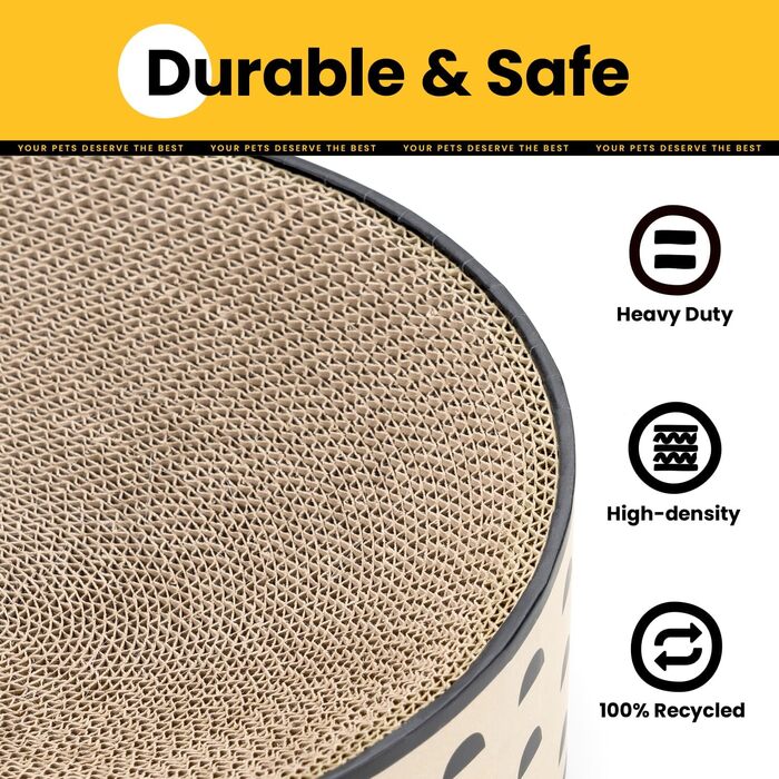 Кігтеточка для котів Conlun 2-в-1: овальна, з мискою та гніздом, з гофрокартону, 43x33x10 см