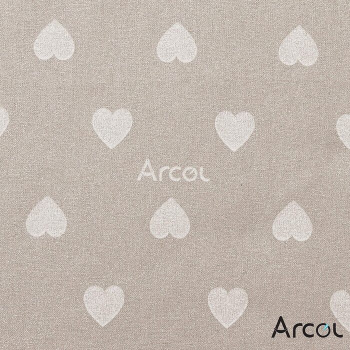 Чохол для прасувальної дошки Arcol з гумкою, сумісний з Foppapedretti, Італія, 100% бавовна, бежевий з білими серцями