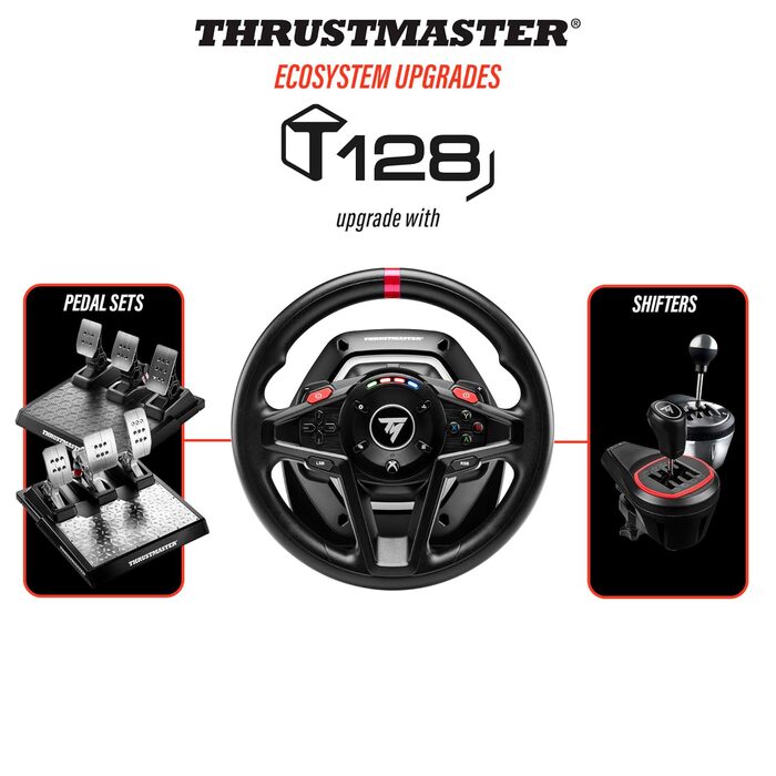 Рульове колесо Thrustmaster T128 з Force Feedback та магнітними педалями, Xbox Series X|S, Xbox One, PC