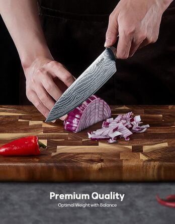 Yabano 14-Piece Professional Knife Set with Sharpening Block - Stainless Steel Chef Knives with Plastic Handles & Wood Block