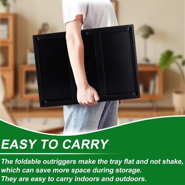 Бамбуковий столик SHUESS для ліжка та дивана, чорний, з відкидними ніжками, 41,5 x 30 x 20,5 см, для сніданку, роботи, сервірування