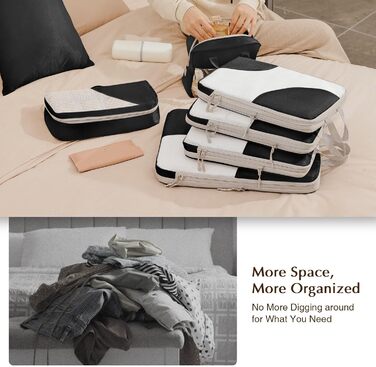 Органайзери для валізи DIMJ - Набір 8 шт. для подорожей, чорного кольору