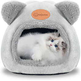 Кігтеточка-будиночок для котів, м'яке ліжко-хатинка, тепла кімната для відпочинку, сірий колір