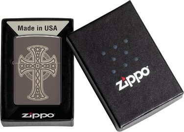 Запальничка Zippo з лазерним гравіюванням, кельтський хрест, чорна