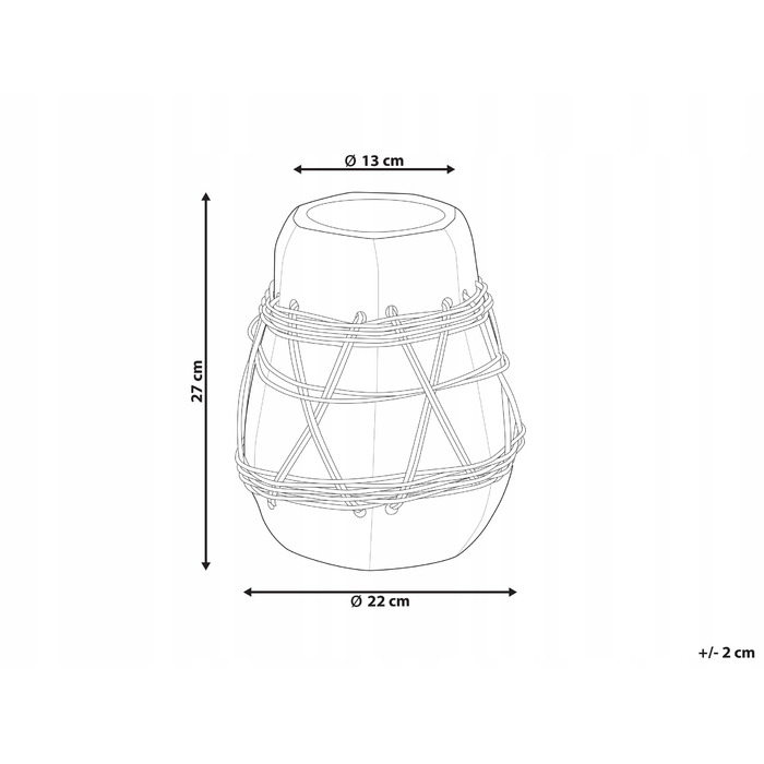 Керамічна ваза Beliani, 22 x 27 см
