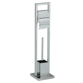 Набір для ванної кімнати TOMA: тримач туалетного паперу та щітка, хром, металевий