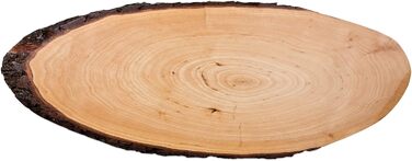 Batania Oval Serving Board, approximately 58-65 x 22-26cm, rustic serving board, cutting board, unique grain pattern, natural wood board for cheese, meat & bread, decorative, durable