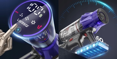 Вертикальний акумуляторний пилосос Laresar 500 Вт, HEPA-фільтр, 1,5 л, багатоколірний