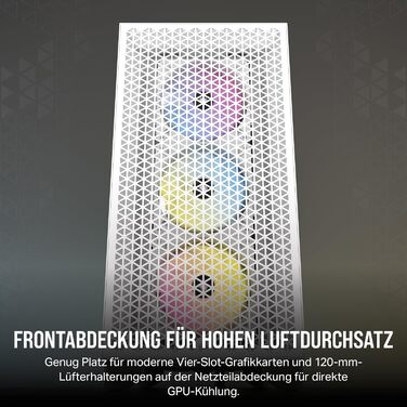 Корпус ПК CORSAIR 3000D RGB Airflow: підтримка 8 вентиляторів 120мм, 2x SP120 Elite, для відеокарт з 4 слотами