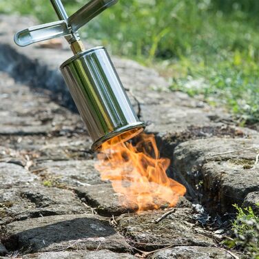 Walter Weed Burner and Weed Killer with Piezo Ignition, for weed control, moss removal, asphalt roofing, and film welding, including 5m propane hose and 4 bar propane regulator.