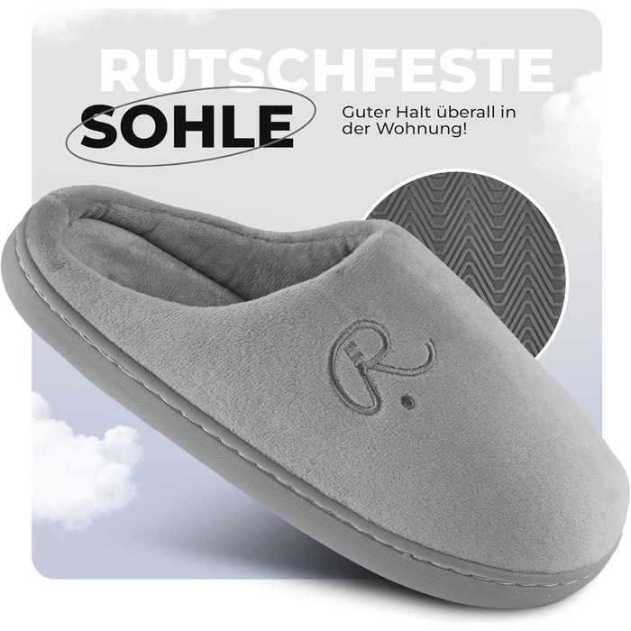 Тапочки домашні жіночі та чоловічі, розмір 35-48, неслизькі для дому та гостей | Виберіть улюблений колір | Зимові та літні, для дому та вулиці (сірий, 45/46 EU)