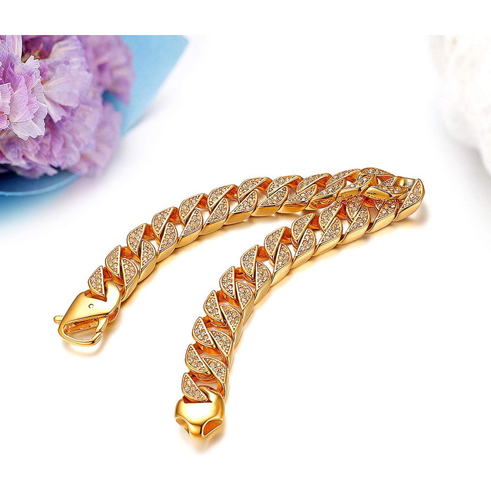 Чоловічий браслет JewelryWe в стилі готика та панк: ланцюг-панцир з нержавіючої сталі, срібний колір (під золото), ідеальний подарунок для байкерів