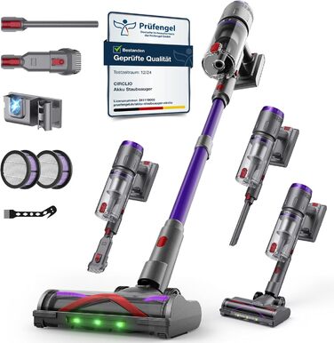 Бездротовий акумуляторний пилосос NOVAX T80 Flex: потужність 600W, 58000Pa, час роботи 75 хвилин, міні-насадка FurTornado™, гнучке з'єднання, самостійна підставка, для килима, твердих поверхонь, шерсті тварин, щітка від кліщів.