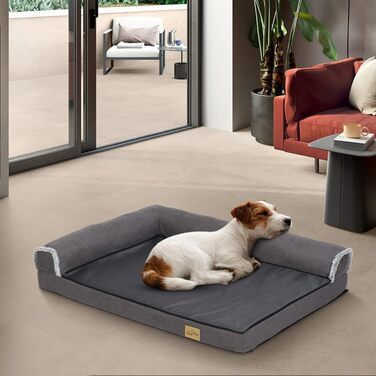 Ортопедичне ліжко для собак BingoPaw великих порід: м'який килимок, зручне диван-корзина, знімний, водонепроникний, ергономічний, розмір XL (120x90x25 см)