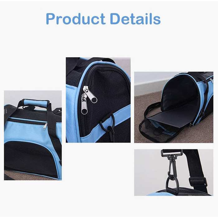 Транспортна сумка для котів та собак Levoberg: комфортна, для подорожей, 47x30x23 см, чорна