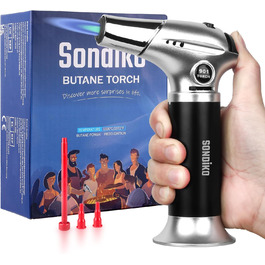 Кухонний пальник Sondiko S901 для крем-брюле з безпечним замком, наповнюваний, для кухні