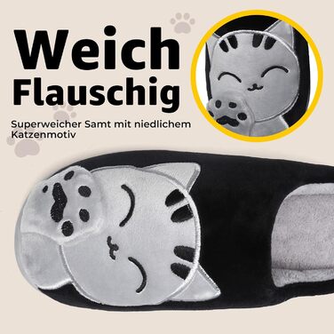 Тапочки зимові Mishansha з жорсткою підошвою - теплі, зручні, м'які, унісекс, для дорослих (41/42 EU, чорні)