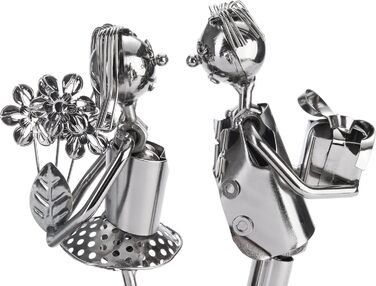 BRUBAKER Wine Bottle Holder - Loving Couple - Metal Bottle Stand with Greeting Card for Wine Gift