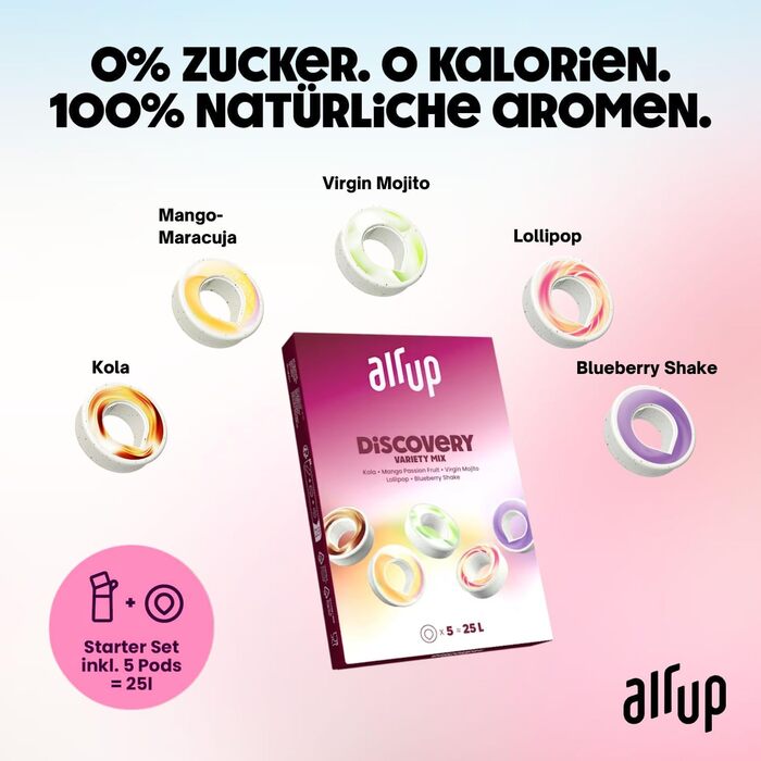 Air Up Twist Pro 600 мл Рожевий (Pink Crush) Стартовий набір з 5 смаками - пляшка для води без цукру, сумісна з Pods, BPA-free, можна мити в посудомийній машині