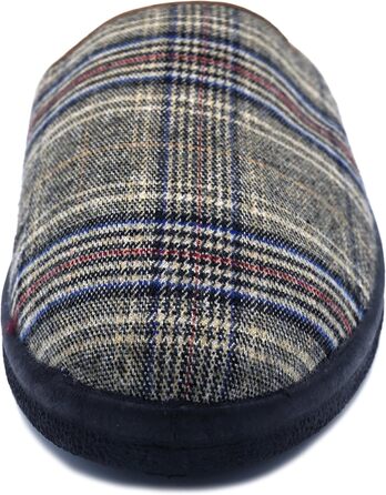 Чоловічі халапи-домашні тапочки в клітинку | Зручні тапочки для чоловіків з неслизькою підошвою | Легкі та теплі сліпони для дому в класичному фетровому дизайні | Колір: сірий та інші 46 EU коричневий