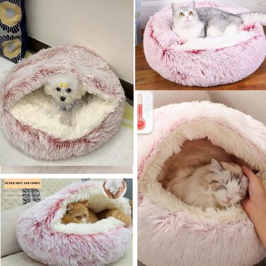 М'яке ліжко для собак та котів у формі мушлі, 60x60 см, рожеве. Зручне, тепле, миється. Ліжко для домашніх тварин, собаче ліжко, котяче ліжко