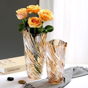 Скляна ваза для квітів Blumenvase Glas, 24 см, кришталева ваза, сучасний дизайн, велика ваза для букетів тюльпанів, декор для дому, подарунок на весілля, день матері, новосілля