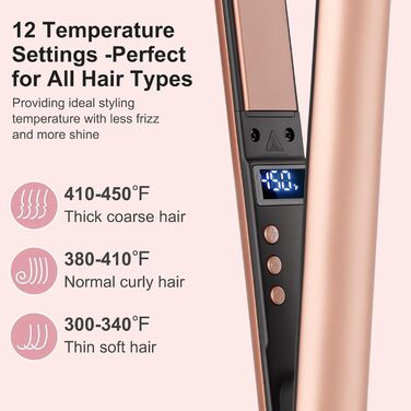 Випрямляч для волосся 2-в-1 Ceramic Straight: випрямлення та локони, рожеве золото, для всіх типів волосся