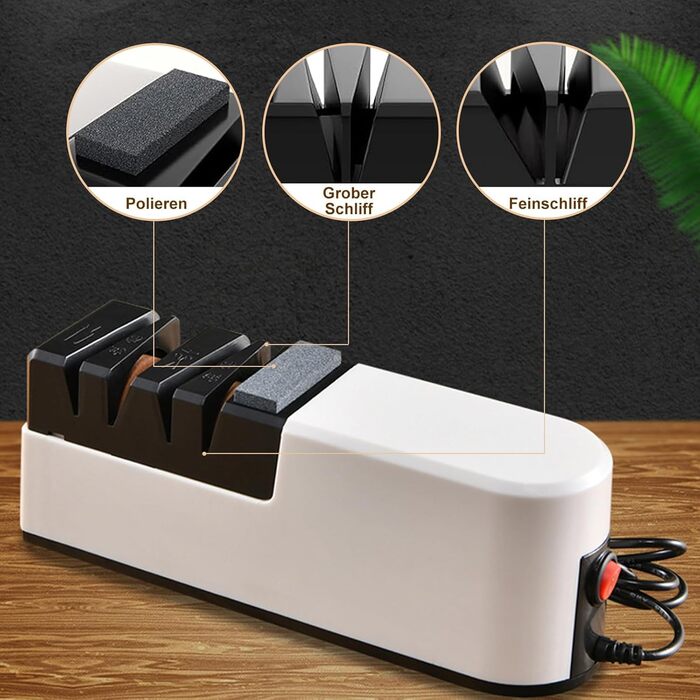 Електричний точилка для ножів 5 в 1: професійний набір для заточування ножів з прямою та зубчастою клинками, керамічних ножів