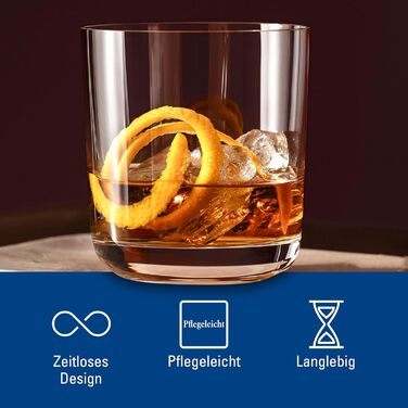 Набір склянок Villeroy & Boch La Divina для віскі, джину та тоніку, 4 шт, 250 мл, кришталь, можна мити в посудомийній машині