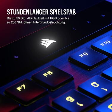 Ігрова механічна клавіатура Corsair K100 Air Wireless RGB з перемикачами Cherry MX Ultra Low Profile, Bluetooth, QWERTZ DE, чорна