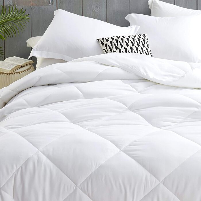 Alreya Quilt Cover 240x220 cm Down Comforter - 100% Cotton Top - Hypoallergenic for Allergy Sufferers - Soft & Warm All-Season Duvet - Breathable Quilt