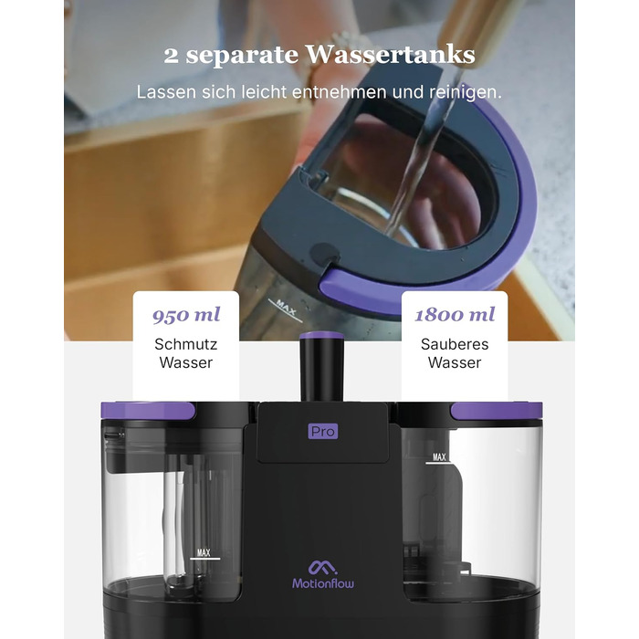 Професійний мийний пилосос Motionflow PRO з паровою функцією – 1700W, для килимів, меблів та авто. Самоочищення, пароочисник для дому та офісу