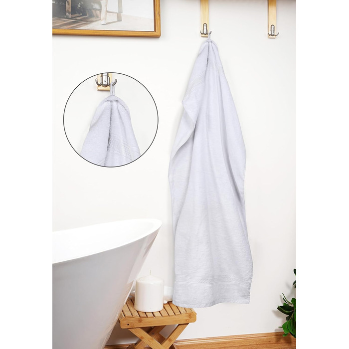 Набір банних рушників Utopia Towels з 100% бавовни, 69 x 137 см, гігроскопічні м'які рушники для душу з петлею для підвішування, білий, 4 шт.