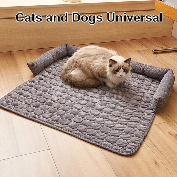 М'яке ліжко-лежанка для собак, софа з бортиком, захист дивану, 75x75 см, темно-сірий