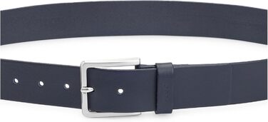 Чоловічий шкіряний ремінь HUGO Gionios з текстурою та металевими деталями (115, Navy410)