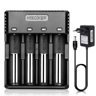 Зарядний пристрій MiBOXER C4S 3A для AA, AAA, Li-Ion акумуляторів (18650, 26650) з LCD дисплеєм та контролем температури