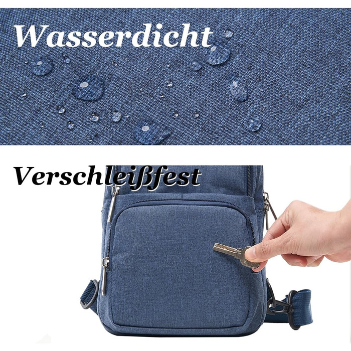 Чоловіча нагрудна сумка OIWAS, маленька, для чоловіків та жінок, для походів та активного відпочинку (блакитна)