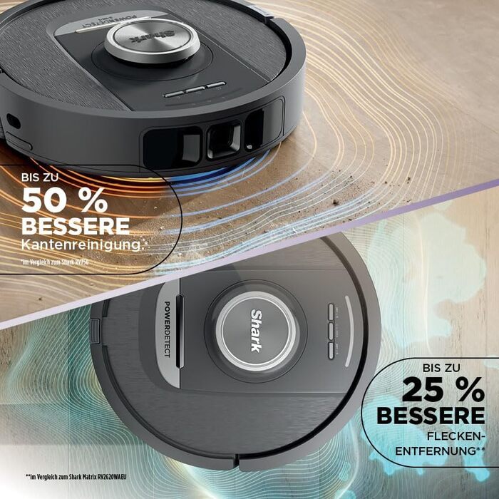 Робот-пилосос Shark PowerDetect 2-в-1 з функцією миття, NeverTouch Pro, самостійне очищення до 60 днів, LiDAR-навігація, NeverStuck, керування через додаток, RV2800ZEEU, 2 щітки, Anti-Micro Pads, 1 капсула