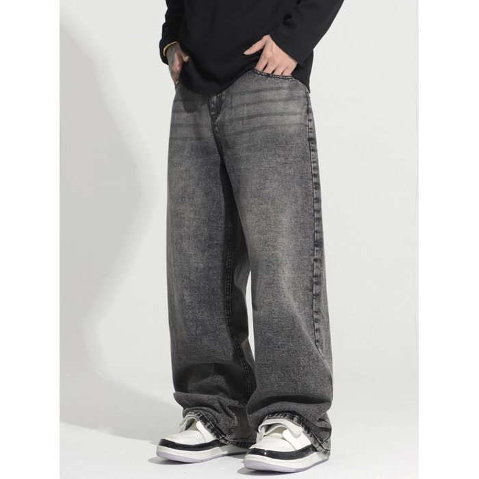 Чоловічі джинси Zewool Baggy Y2K сірі (H10 Grau, XS) - широкі, в стилі Hip Hop, зручні для скейтбордингу