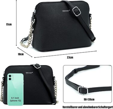 Сумка жіноча TANTOMI через плече: елегантна чорна крос-боді сумка на ланцюжку для вечірок