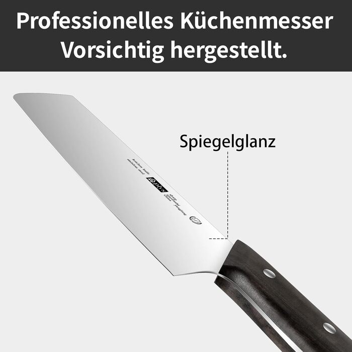 Японський ніж Kiritsuke від Plys: професійний кухонний ніж з нержавіючої сталі з дерев'яною ручкою