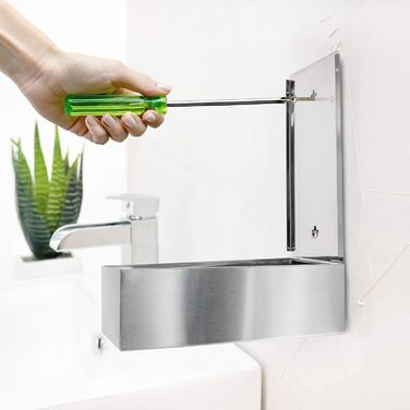 Коробка для серветок з нержавіючої сталі Com-Four® - настінний диспенсер для серветок (сріблястий)