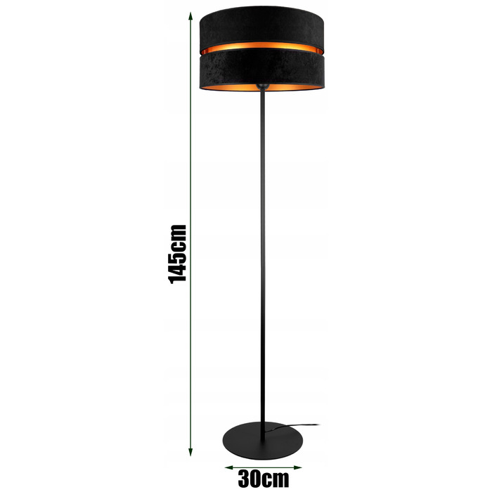 Підлогова лампа Glimex Modern E27 60 Вт, чорний з жовтим