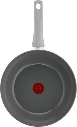 Wok Tefal Renew C42704 28 см з керамічним покриттям Thermo-Signal, сірий - екологічна перероблена жаровня для всіх типів плит, включаючи індукцію