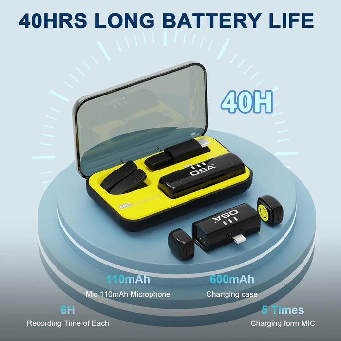 Беспроводной петличный микрофон OSA для iPhone & iPad с шумоподавлением, Lightning, Plug & Play, для интервью, видеоблогинга, YouTube