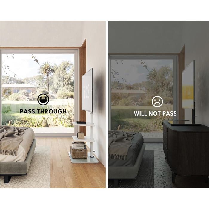 Підставка для телевізора FITUEYES біла, на підлогу, поворотна, регульована по висоті, для телевізорів 32-60 дюймів (плоских та curved), до 30 кг, VESA 600x400