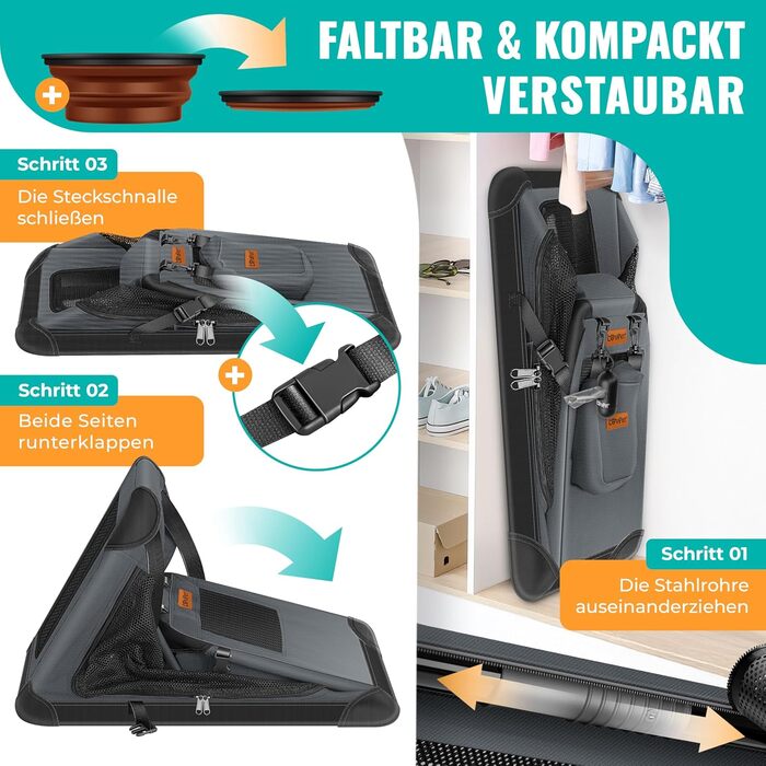 Транспортна переноска для собак та котів M 60x42x44см | Переноска для тварин, складана | З мискою та плечовим ременем | Для котів та собак, антрацит