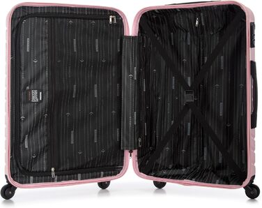Набір валіз WITTCHEN Cube Line (S+M+L) з ABS, геометричним тисненням, 4 колесами, телескопічною ручкою та комбінаційним замком. Рожевий колір, 3 шт.
