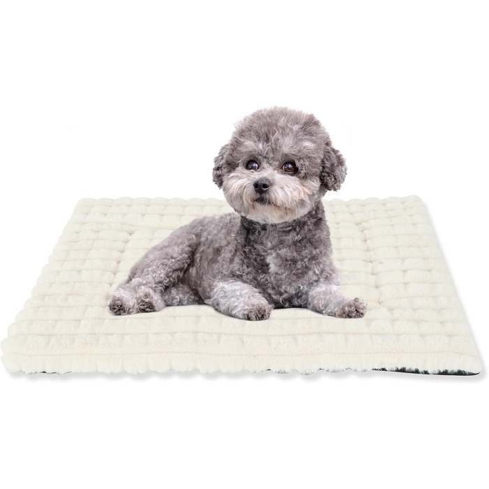 М'яке ортопедичне ліжко для собак BVAGSS, 90x60 см, біле. Зручна собача лежанка з неслизьким дном, миється. Підходить для собак маленьких, середніх та великих порід.