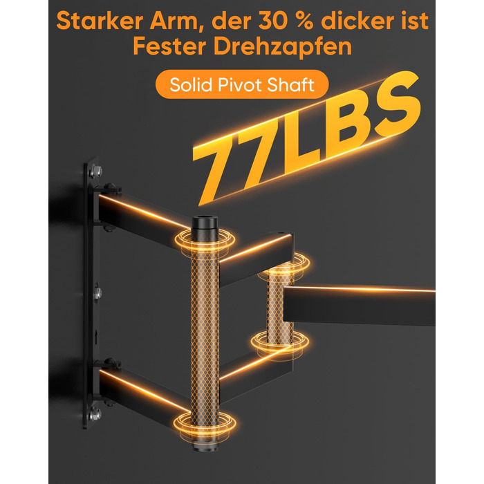 Кронштейн для телевізора FORGING MOUNT поворотний 26-65 дюймів, VESA 400x400, до 35 кг, подовжений